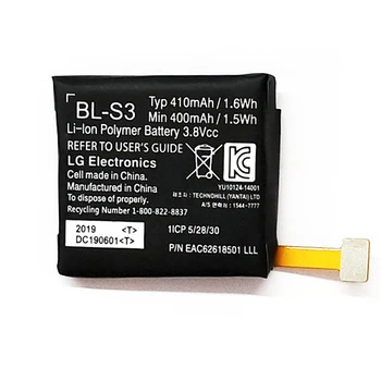 Naujas 410mAh BLS3 Li-Polimero Pakeitimo Baterija LG G Watch R Uhr W110 W150 BL-S3, Originalus Akumuliatorius