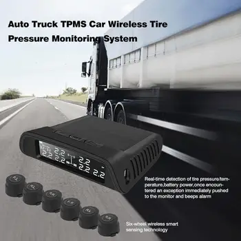Naujas Auto Sunkvežimių PSSS Automobilių Belaidžio Padangų Slėgio Stebėjimo Sistema Su 6 Išorinių Jutiklių, Keičiamo Akumuliatoriaus LCD Ekranas