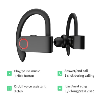 Naujas Bevielės Ausinės Bluetooth Sporto Ausinių Triukšmo Panaikinimo Su Mic tws lankelis 