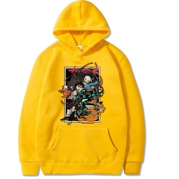 Naujas Demon Slayer Hoodies Vyrų Grafikos Anime Streetwear Palaidinukė Sudadera Hip-Hop Hoodie