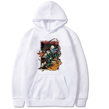 Naujas Demon Slayer Hoodies Vyrų Grafikos Anime Streetwear Palaidinukė Sudadera Hip-Hop Hoodie