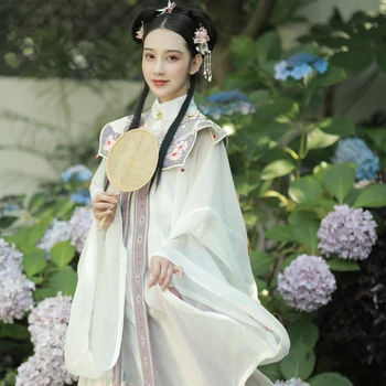 Naujas Hanfu Suknelė Moterims Kinijos Tradicinių Drabužių Ming Dinastija Senovės Princesė Kostiumai Ilgas Apdaras Debesis Peties DQL4628