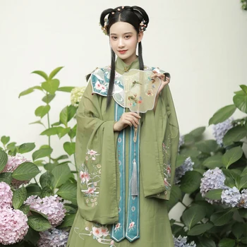 Naujas Hanfu Suknelė Moterims Kinijos Tradicinių Drabužių Ming Dinastija Senovės Princesė Kostiumai Ilgas Apdaras Debesis Peties DQL4628
