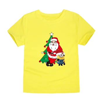 Naujas Kalėdų Kūdikių Mergaitės Berniukai T Marškinėliai Vaikams Medvilnės Kalėdų T-Shirts Santa Claus Tees Vaikų Vasaros Viršūnes 1-14Years