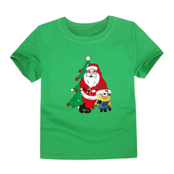 Naujas Kalėdų Kūdikių Mergaitės Berniukai T Marškinėliai Vaikams Medvilnės Kalėdų T-Shirts Santa Claus Tees Vaikų Vasaros Viršūnes 1-14Years