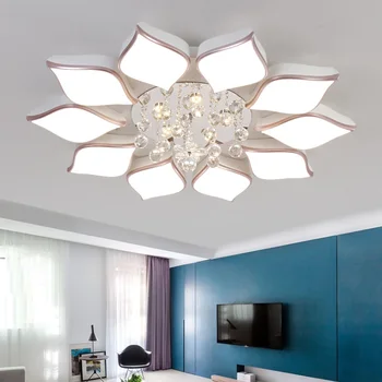 Naujas kristalų modernios LED gėlių formos lubų lempa kambarį miegamojo interjeras šiuolaikinių led Lubų šviesos AC85-265V