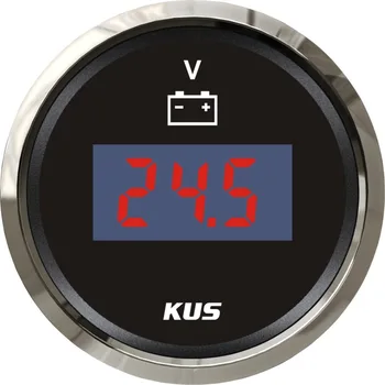 Naujas KUS 52mm Digital Voltmeter Variklio Auto Volt Indikatorius 12V 24V Matuoklis Su Apšvietimu tinka Automobilis, Valtis, Sunkvežimių, Motociklų Jūros