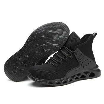 Naujas mados saugos batai vyriški plieno toe kvėpuojantis ir sutriuškinti-atspari darbo batai, sportiniai bateliai, laisvalaikio vyriški batai didelio dydžio 48