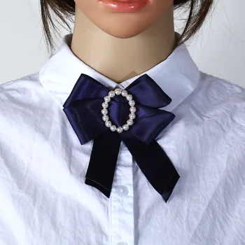 Naujas Mielas Kietojo Audinio Juostelės Laivapriekio Mados Kaklaraištis Gėlių Pearl Laivapriekio kaklaraištis Pin Moterų Necktie Apykaklės Marškinėliai Suknelė Lazos De Cinta Gravata