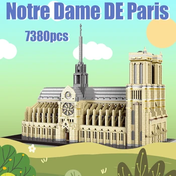 Naujas Miestas, Žymus Architektūros Diamond Mini Plytų Notre Dame De Paris 