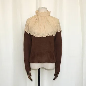 Naujas nėrinių kratinys Moterų Megztinis ilgomis rankovėmis megzti Megztinis zora vicky plonas elegantiškas Megztiniai Vyriški žiemos drabužiai korėjos Megztinis