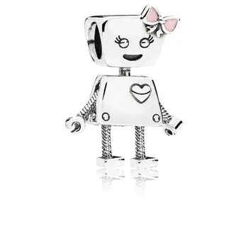 Naujas Prabangus 925 Sidabro Didelės Širdies Asmenybės Robotas, Madingi Ir Populiarus 