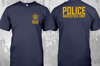 NAUJAS Čikagos Policijos Narkotikų Padalinio Muito Marškinėliai Scurity marškinėliai Navy Juoda Balta 2019 Naujausias Vyrų Juokinga Mados Klasikinis Juosta Tees