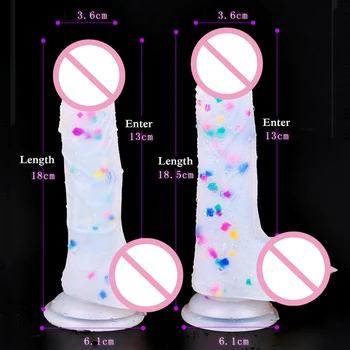 Naujas Želė Vaivorykštė Strapon Dildo Siurbtukas Realistiškas Penis Penis Moterų Masturbacija Dildo Analinis Kaištis Lesbiečių Sekso Žaislai Moterims