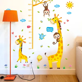 Naujas Žirafa ir Beždžionė Sienų Lipdukai Aukštis Valdovas Priemonė, Vaikų Kambarys, Vaikų Kambarys vaikų Darželio Grupė Apdailos Mielas Gyvūnų