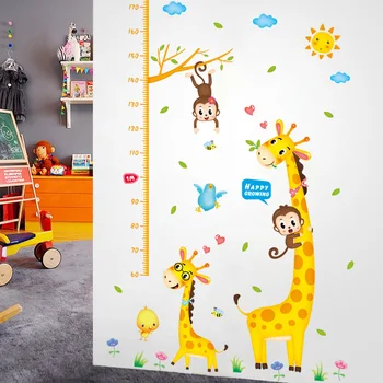 Naujas Žirafa ir Beždžionė Sienų Lipdukai Aukštis Valdovas Priemonė, Vaikų Kambarys, Vaikų Kambarys vaikų Darželio Grupė Apdailos Mielas Gyvūnų