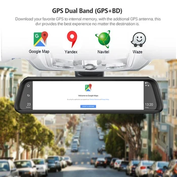 Naujausias 12 Colių Android 8.1 4GB+ 32GB Galinio vaizdo Veidrodėlis Automobilių DVR 4G Wifi ADAS GPS Navigacijos Dual 1080P Vairavimo Diktofonas