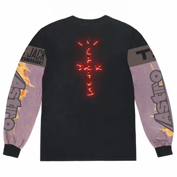Nauji Scott Travis ŽAIDIMŲ LS T Marškinėliai Vyrams, Moterims, Geriausios Kokybės Hip-hop Astronomijos T-shirt Tees