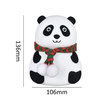 Naujovė Naktį Šviesos Jutimas Panda lempos Silikono Naktį Šviesos diodų (LED) Palieskite Jutiklio Kūdikių Kalėdų dovana Miegamojo Lovos Dekoras