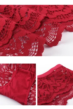 Ne plieno, nuimamas sponge liemenėlė rinkinys sexy nėrinių lingerie rinkiniai nuotakos raudona liemenėlė vestuvių vest-stiliaus patogūs apatiniai moterų kostiumas