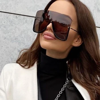 Negabaritinių vienas gabalas akiniai nuo saulės moterims 2020 naujo prabangaus prekės ženklo saulės akiniai vyrų pusę lydinio rėmas dideli akiniai moterų žvaigždė atspalvių