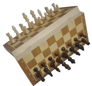 Nemokamas pristatymas 2018 nešiojamų Magnetinio medienos lyginimo lentos kietųjų chessman inlining pakuotės mediniai šachmatai