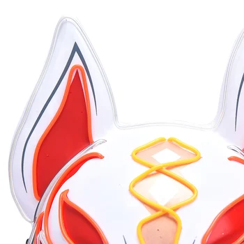 Neonas Led Šviesos Cosplay Kaukė Helovinas Šalis Rave Led Kaukė Anime Dekoro Japonijos Fox Mask