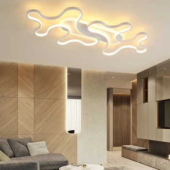 Nereguliarus aliuminio LED lubų liustra šiuolaikinio gyvenimo kambario, miegamasis šviesos AC85-265V balta/juoda lubų šviesos instaliacija
