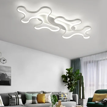 Nereguliarus aliuminio LED lubų liustra šiuolaikinio gyvenimo kambario, miegamasis šviesos AC85-265V balta/juoda lubų šviesos instaliacija