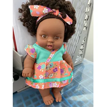 Newcoming Mielas Modeliavimas Juodosios Afrikos Juoda Baby Doll, Dovana vaikams, Gimtadienis Puikus Garbanotas Juodas Vinilas vaikų Žaislų 20CM /30CM