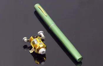 Nešiojamas Kišenėje Teleskopinis Mini Meškere Polių Lauko Stream Rašiklio Formos Sulankstyti Meškere Su Ritės Varantys Upės Ežero