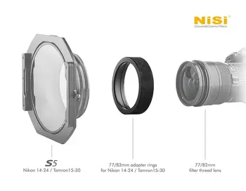 NiSi 77mm 82mm Adapterio Žiedas S5 150mm Nikon 14-24mm Filtro Laikiklį ir Tamron 15-30 Filtro Laikiklis