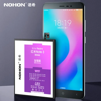 NOHON BM46 BM47 BM45 BN41 BN43 Baterija Xiaomi Redmi 3 3 3X 4X Pastaba 2 3 4 4X Hongmi Note2 Note3 Pakeitimo Polimero Bateria