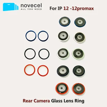 Novecel 5 rinkiniai Atgal Galinio vaizdo Kamera, Stiklinis Lęšis Žiedas Dangtelis Skirtas iPhone 12mini 12 12pro 12promax Su Rėmo Laikiklį, atsarginės Dalys