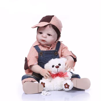 NPK 55Cm Nekilnojamojo Touch Naujagimių Silikono Lėlės Tikroviškos Lėlės Reborn Baby Bamblys Lėlės Vaikams Tikroviška Originalus Berniukams, Lėlės Žaislas, Vaikas