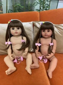 NPK 55CM originalus NPK viso kūno silikono bebe lėlės reborn mergina baby princess žaislas gimtadienio Dovana vonios žaislas lankstus, minkštas liesti