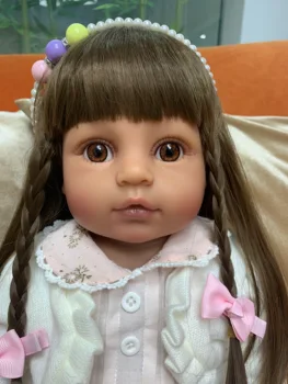 NPK 55CM originalus NPK viso kūno silikono bebe lėlės reborn mergina baby princess žaislas gimtadienio Dovana vonios žaislas lankstus, minkštas liesti