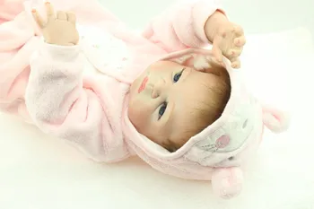 NPK NAUJO dizaino hotsale tikroviška nekilnojamojo touch kūdikių lėlės Rožinis pliušinis kostiumas mados lėlės Kalėdų dovana