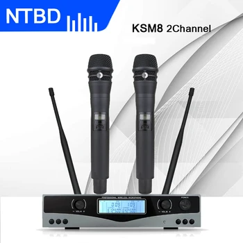 NTBD Hip-Hop Namų KTV Šalies Etapo Rezultatus Vestuvių UHF SKM8 Profesinės Dual Bevielio Mikrofono Sistema, 2 Channel 2 delniniai