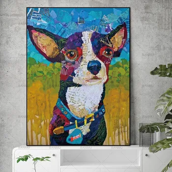 Nuotraukos plakatas ir spausdinimo gyvūnų spalvinga šuo Drobės tapybos Sienos plakatas dekoracija gyvenimo kambario sienos paveiksl namų dekoro