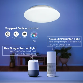 OFFDARKS smart LED lubų šviesos WIFI balso kontrolės RGB tamsos APP kontrolės kambarį, miegamojo, virtuvės lubų lempa