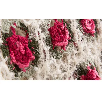 OHRYIYIE Pavasario Rudens Gėlių Siuvinėjimas Puloveriai Moterų 2020 M. Mados Tuščiaviduriai Megztiniai Lady Moheros Megztinis Viršūnes Traukti Femme