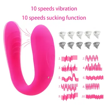 OLO Čiulpti U Formos Vibratorius Bendable Sekso Žaislų Pora Moterų Klitoris Vaginos Stimuliatorius Erotika G-taško Vibratorius Pora Dalis