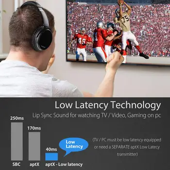 OneOdio Aktyvus Triukšmo Panaikinimo Ausines Bluetooth 4.2 Belaidžių Ausinių Su apt-X Low Latency Sulankstomas Ausines, PC TV