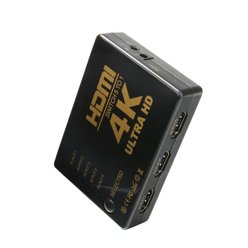 Onsale 1pc HMDI Switcher Black 3D 1080p 5 Uostą 4K HDMI Jungiklis keičia paslaugų teikėjus Selektorių Splitter Centru iR Nuotolinio HDTV Mayitr