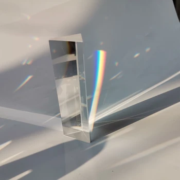 Optinis Stiklas Vaivorykštė Prizmę 25x25x80mm Mokymo Trikampis Prizmės Spalvinga Šviesos Fotografavimo Rainbow Poveikis Fotografija