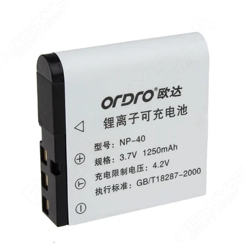 Ordro NP-40, 3,7 V 1250mAh Baterija Ordro Z20 Z80 Z8P Skaitmeninis DV Kamera Vaizdo Kamera