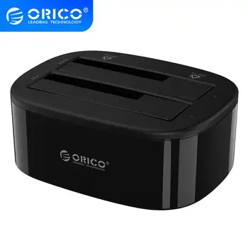 ORICO 5Gbps Dual Bay HDD Docking Station USB 3.0 Kietojo Disko Išorės Aptvarą 2.5/3.5 colių HDD/SSD Adapteris Atveju 20TB