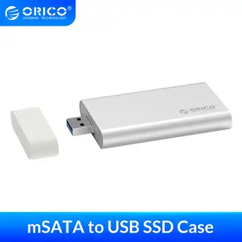 ORICO Aliuminio Mini mSATA SSD Talpyklos USB3.0 5Gbps Didelės spartos Varžtas Tvirtinimo for Windows/Linux/Mac -Sidabrinė