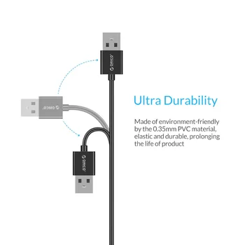 ORICO Micro USB 2.0 Įkrovimo Duomenų usb laidas krovimo laidas išmaniųjų telefonų 30cm*5 - Juoda / Balta redmi k20 pro
